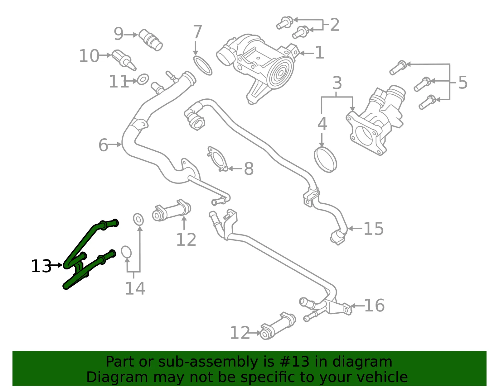 Engine Coolant Pipe - Volvo (31368529) - view 2