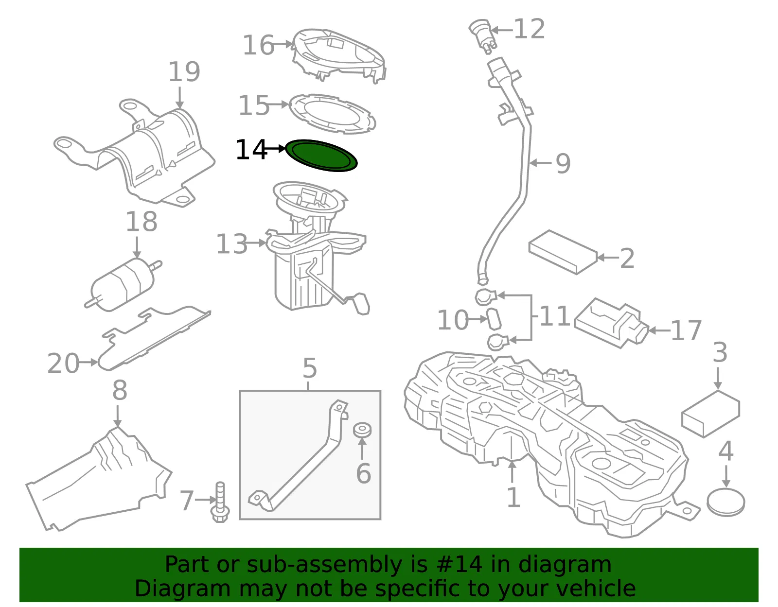 Fuel Pump O-Ring - Volvo (31380341) - view 2