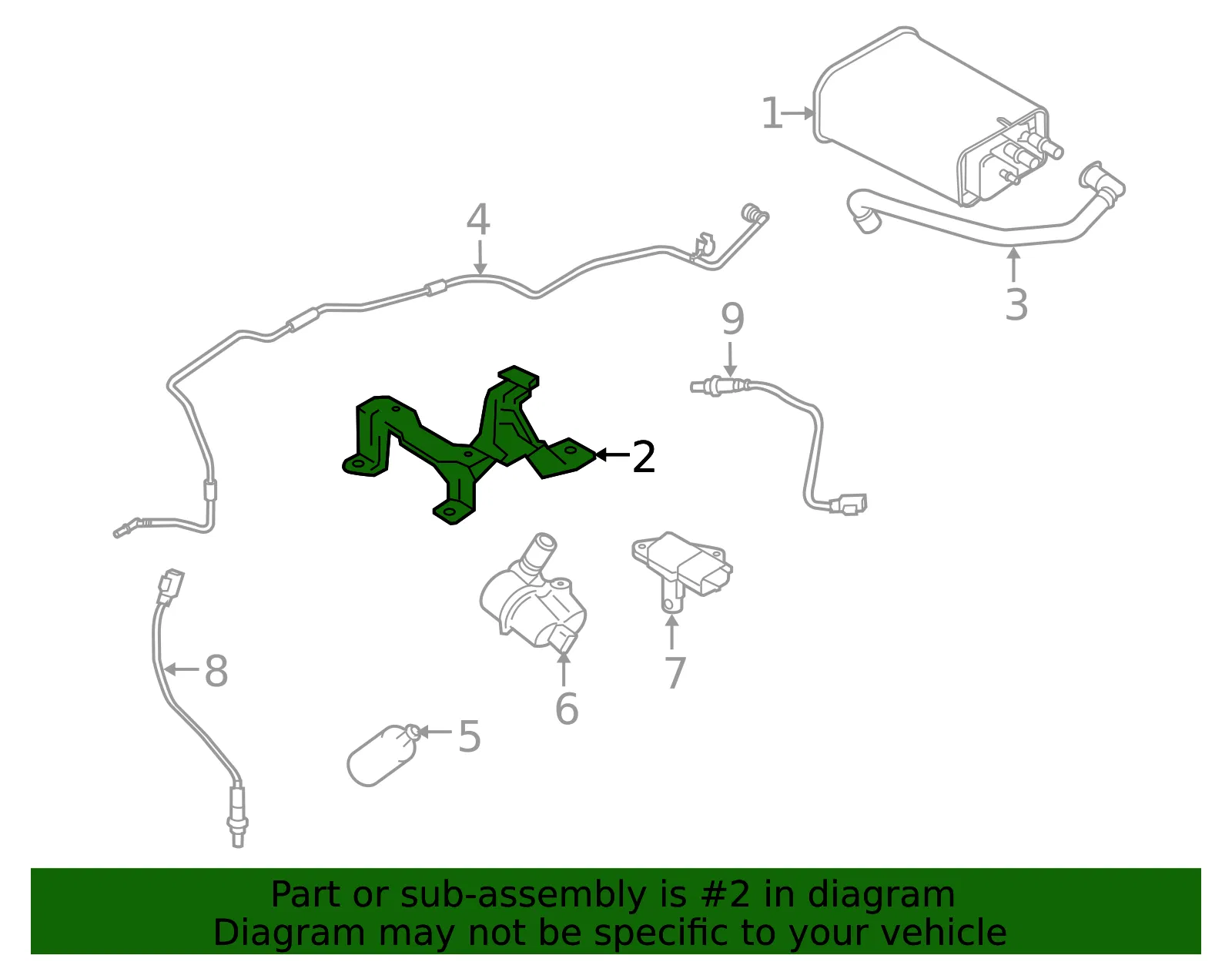 Vapor Canister Bracket - Volvo (31405831) - view 2