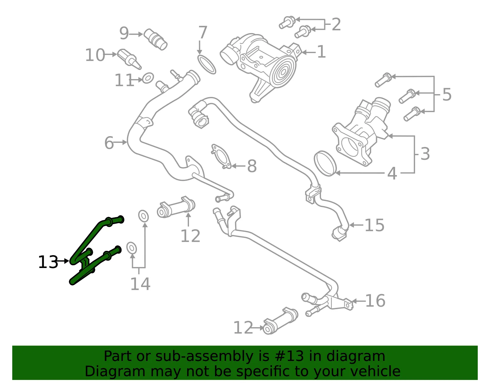 Engine Coolant Pipe - Volvo (31410031) - view 2