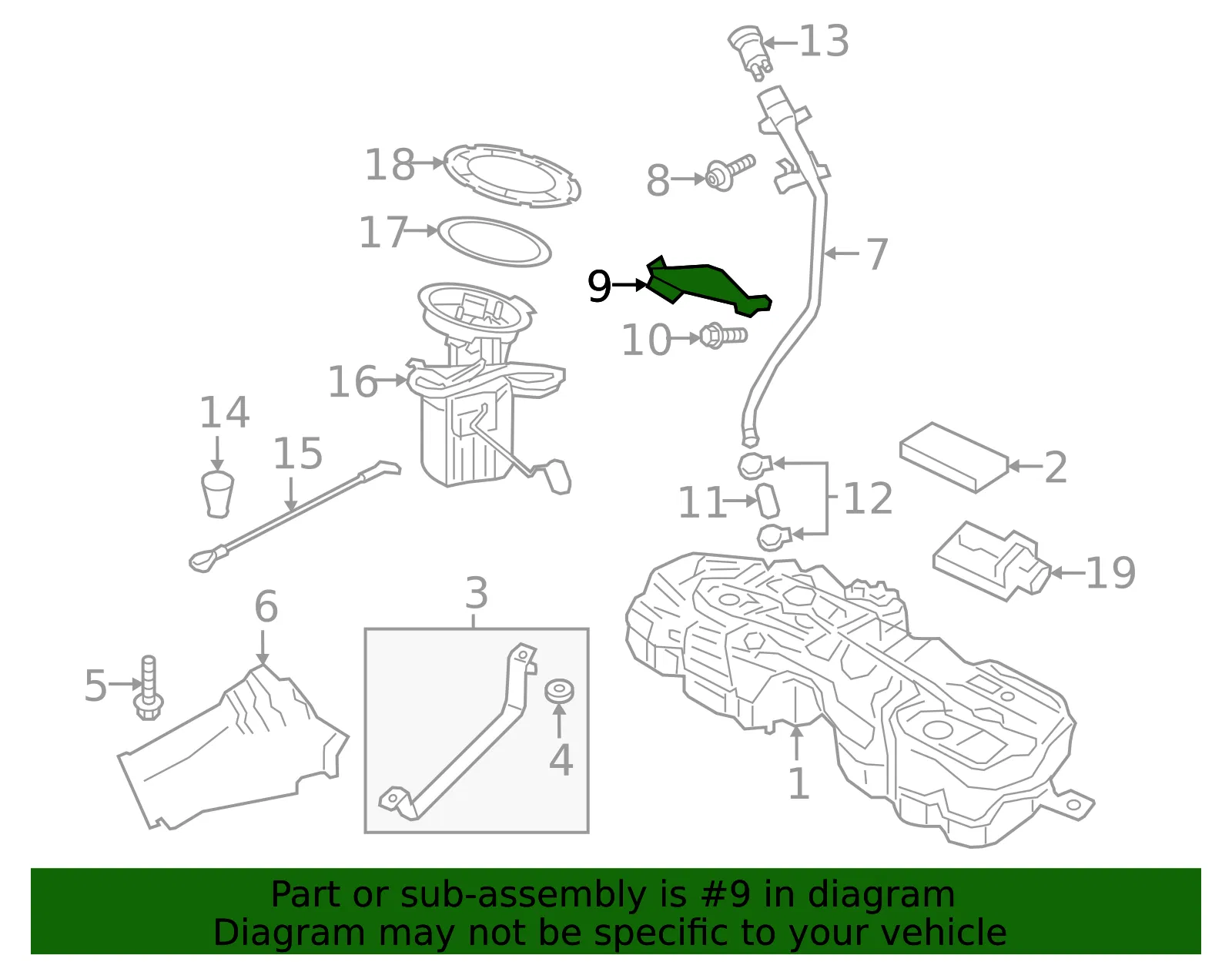 Fuel Filler Neck Bracket - Volvo (31452249) - view 2