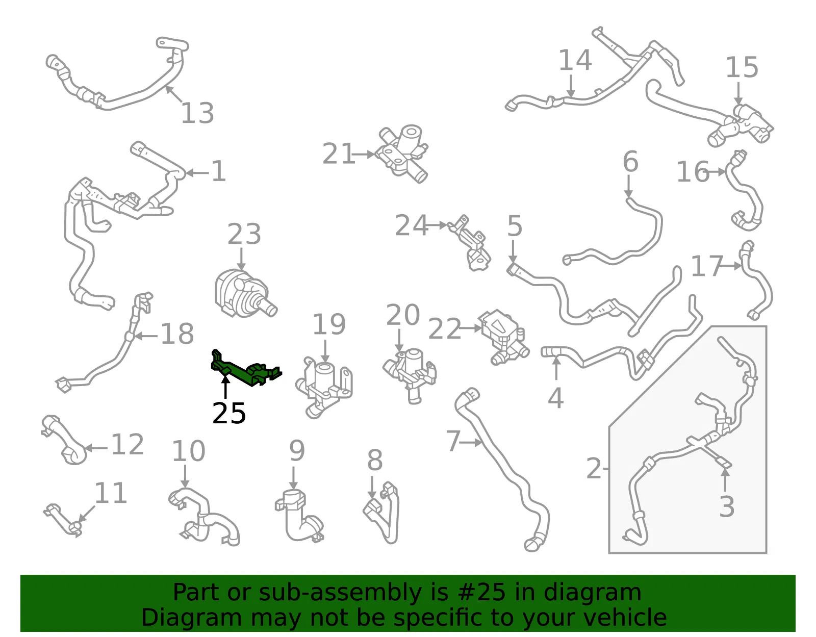 Engine Water Pump Bracket - Volvo (31493256) - view 2