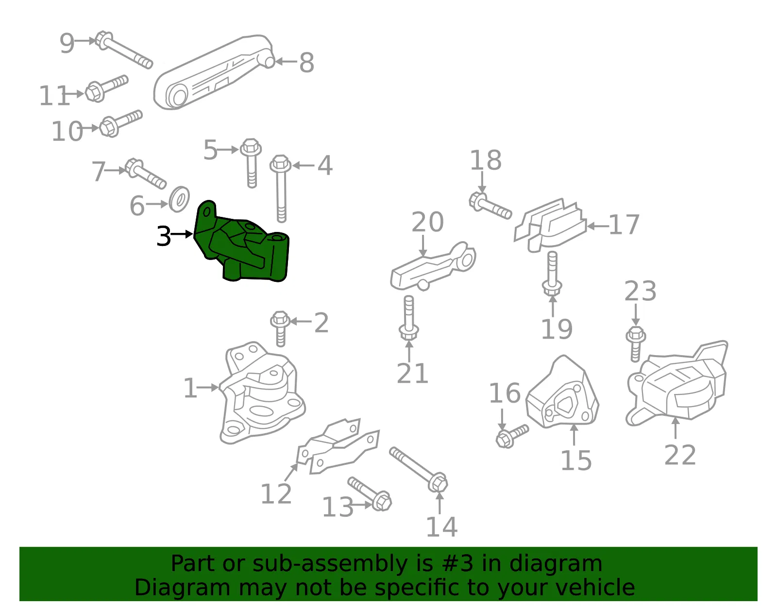 Engine Mount Bracket - Volvo (31670033) - view 2