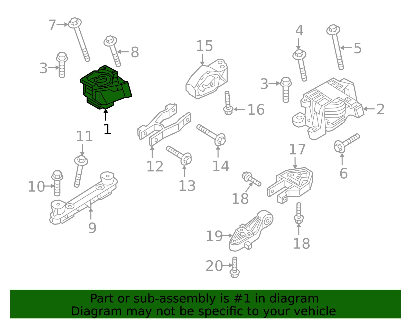 Engine Mount - Volvo (32139919) - view 2