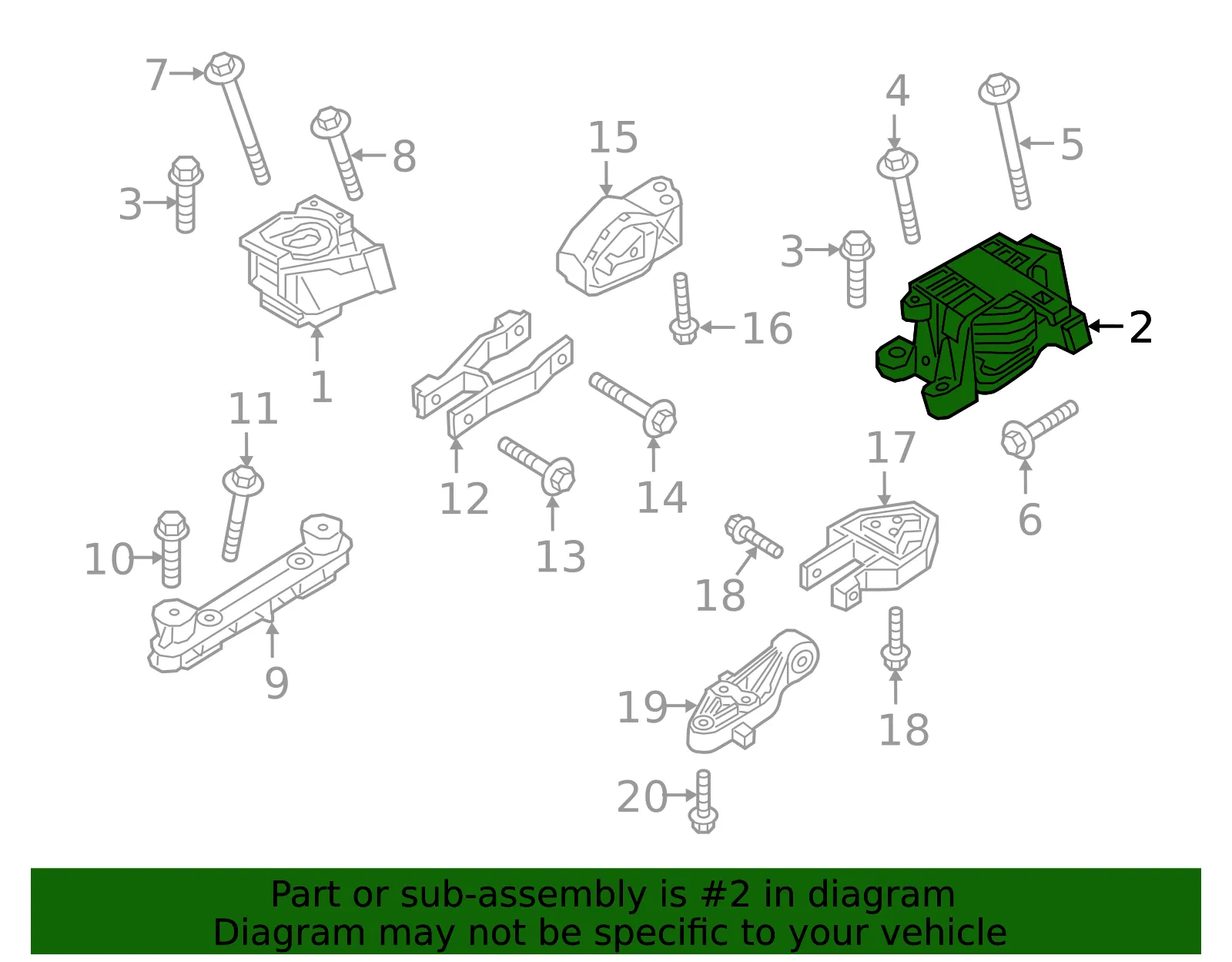 Engine Mount - Volvo (32139920) - view 2