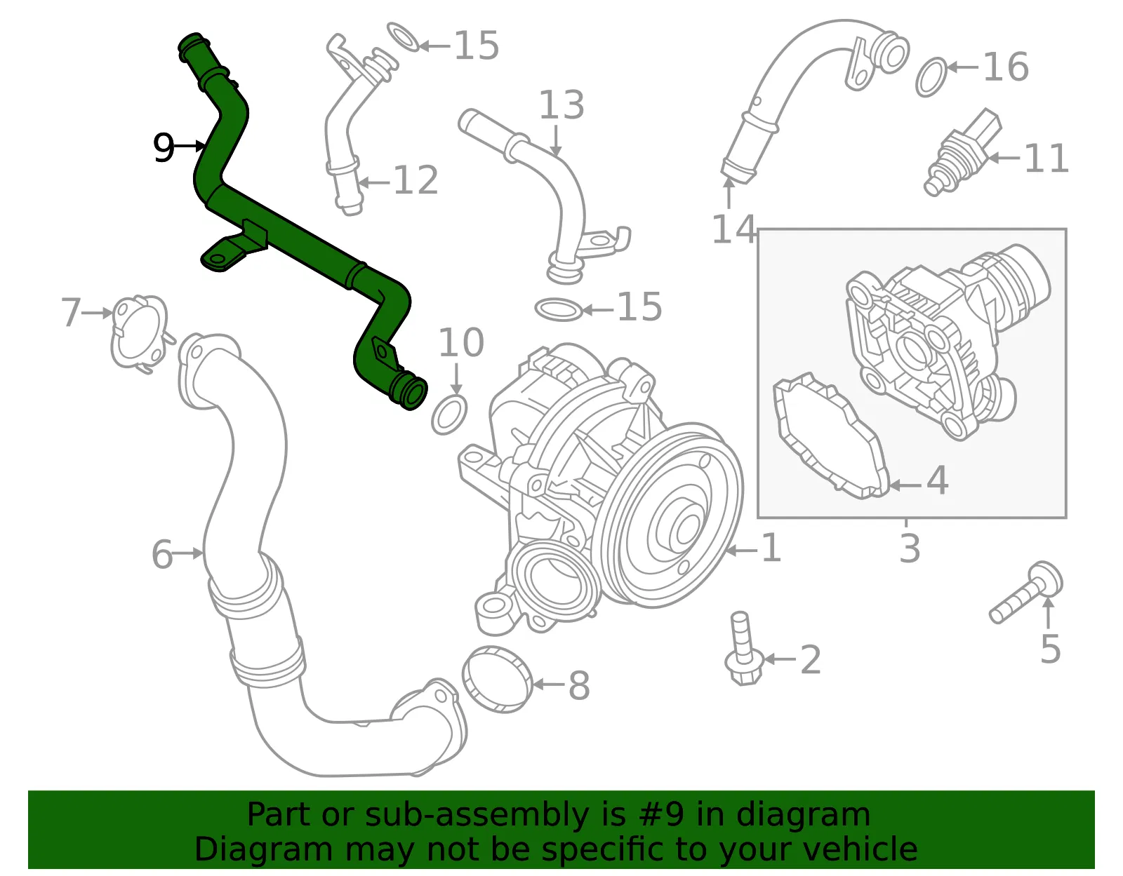 Engine Coolant Pipe - Volvo (32208968) - view 2