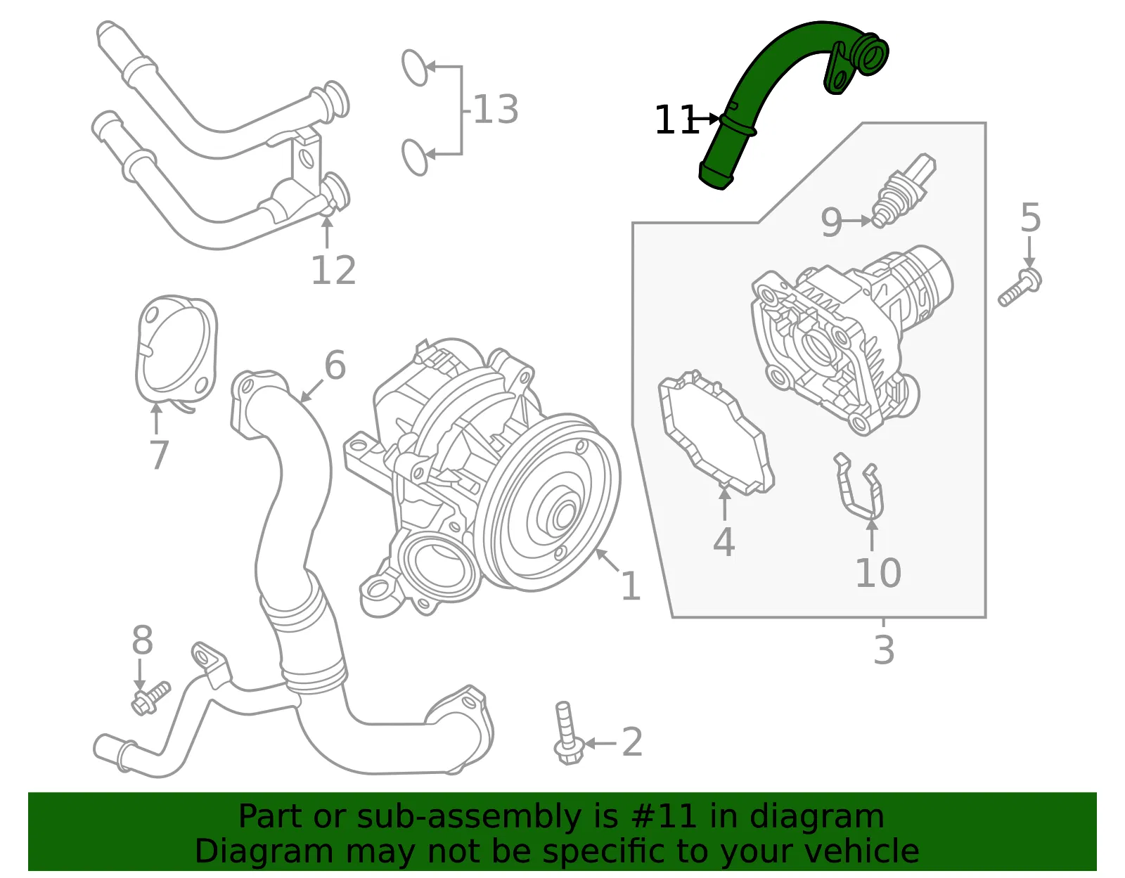Engine Coolant Pipe - Volvo (32208970) - view 2