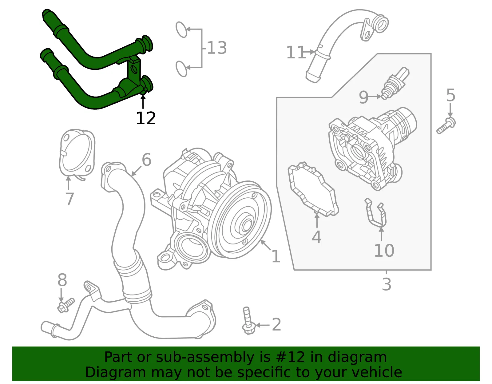 Engine Coolant Pipe - Volvo (32208971) - view 2