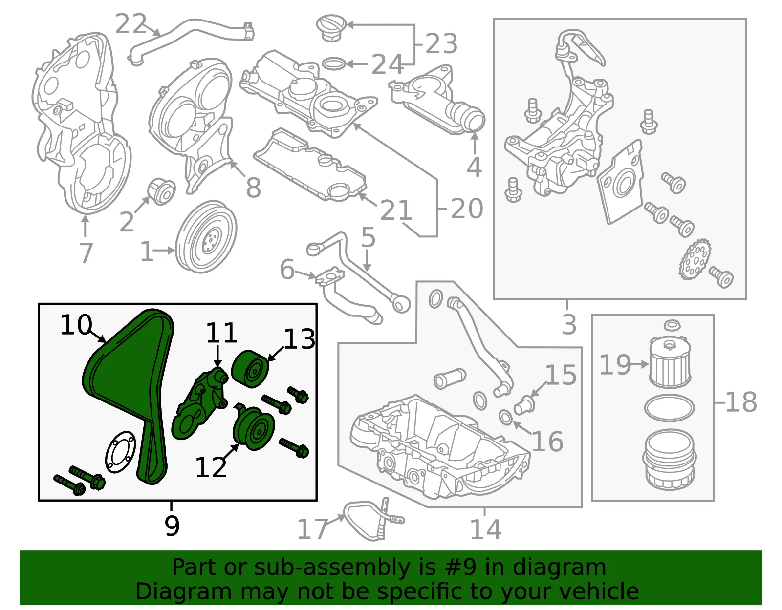 Engine Timing Set - Volvo (32213096) - view 3