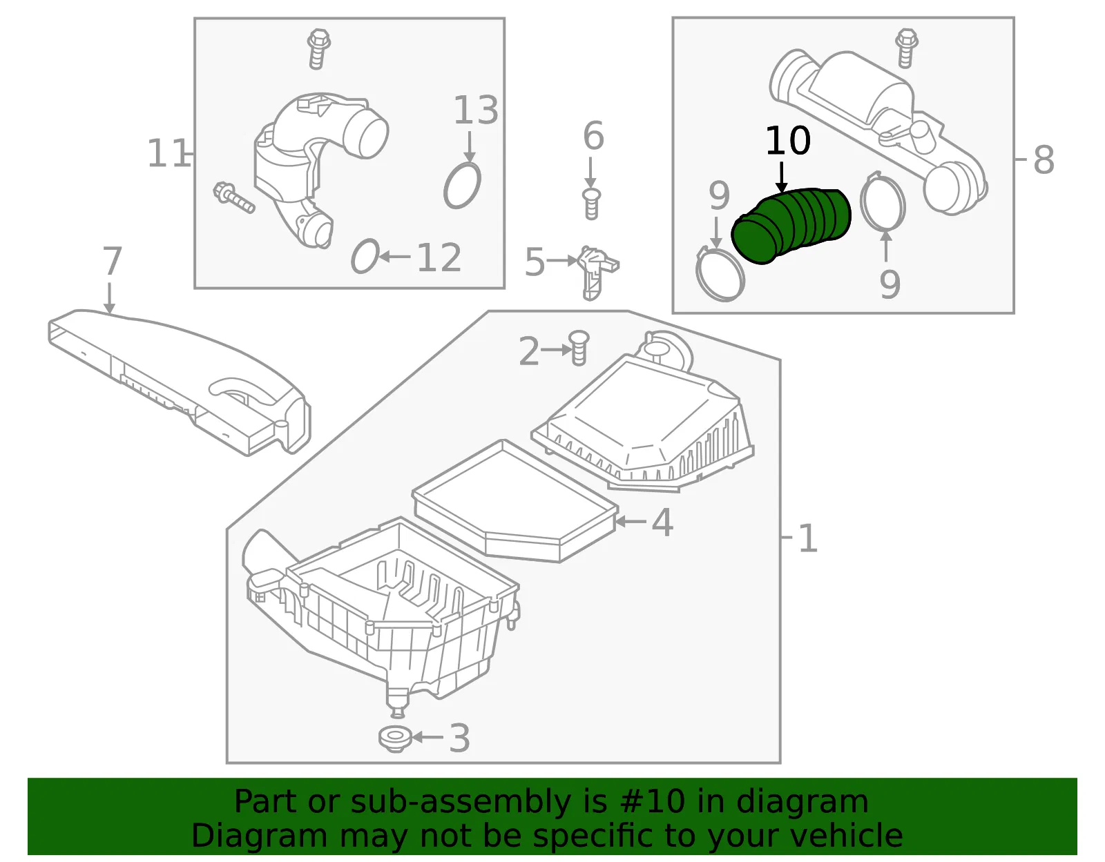 Engine Air Intake Hose - Volvo (32224385) - view 2