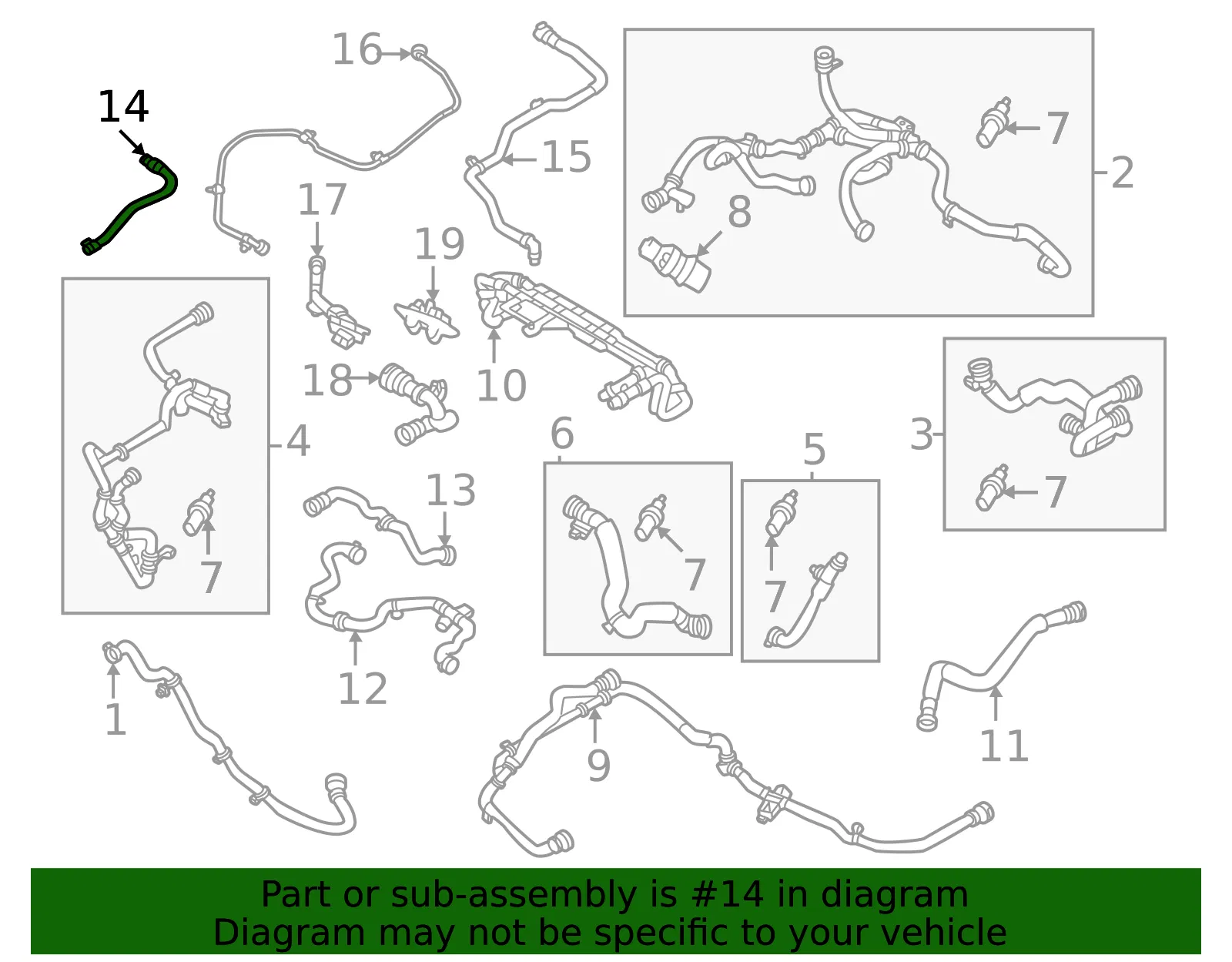 Engine Coolant Pipe - Volvo (32252849) - view 2