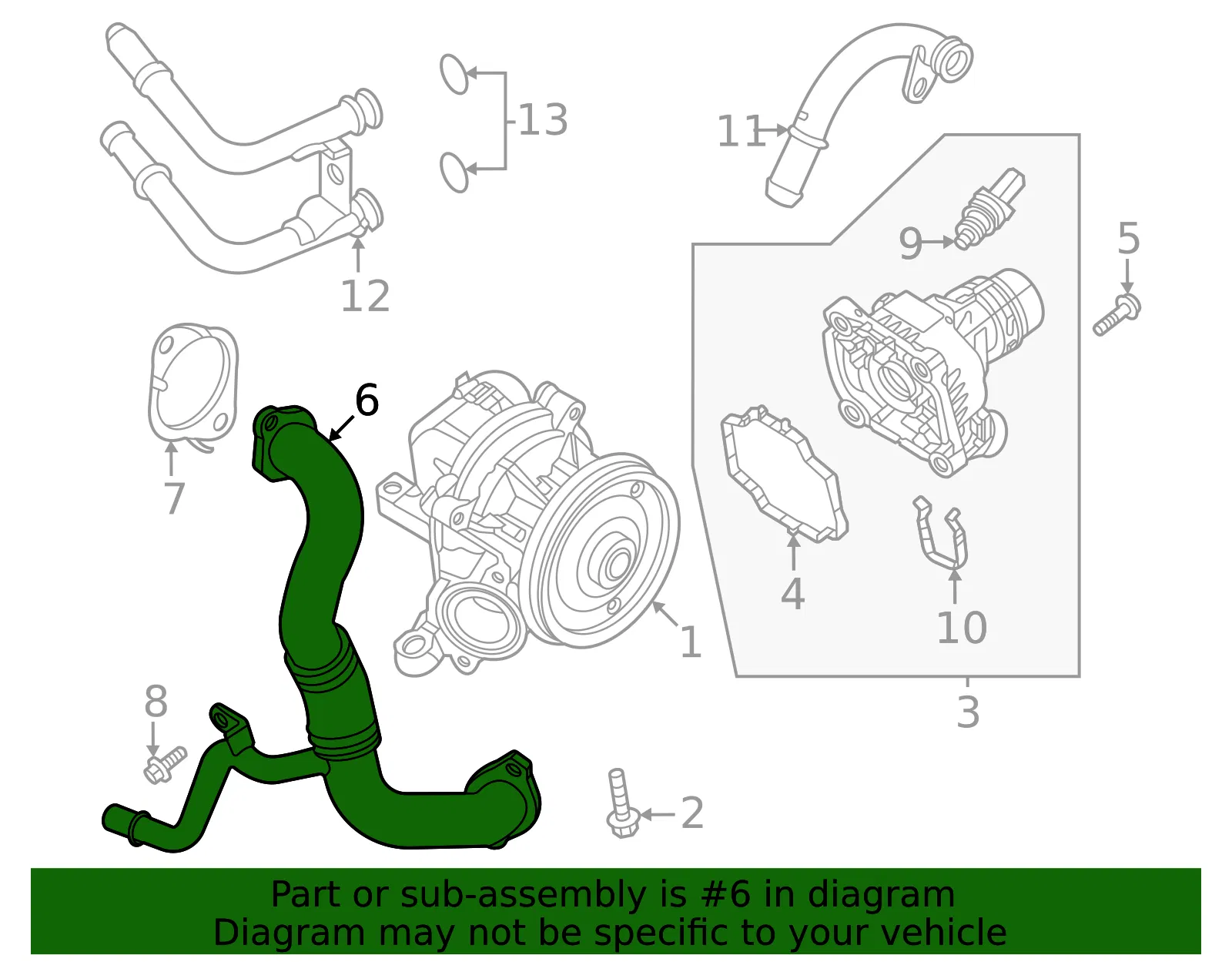 Engine Coolant Pipe - Volvo (32257974) - view 2