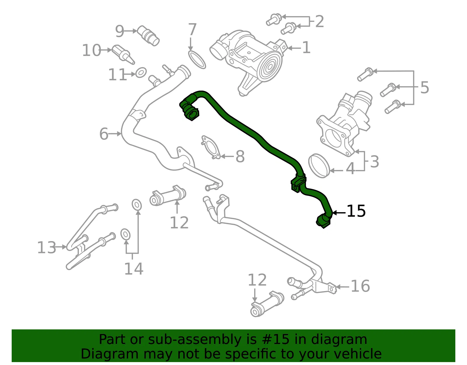 Engine Coolant Pipe - Volvo (32382362) - view 3