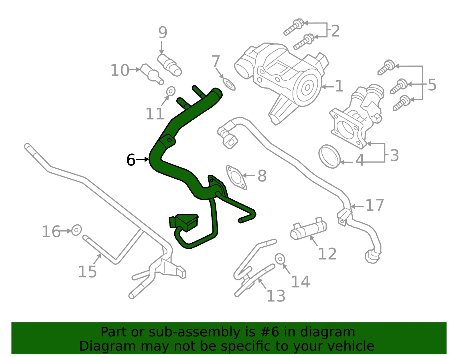 Engine Coolant Pipe - Volvo (32441023) - view 2