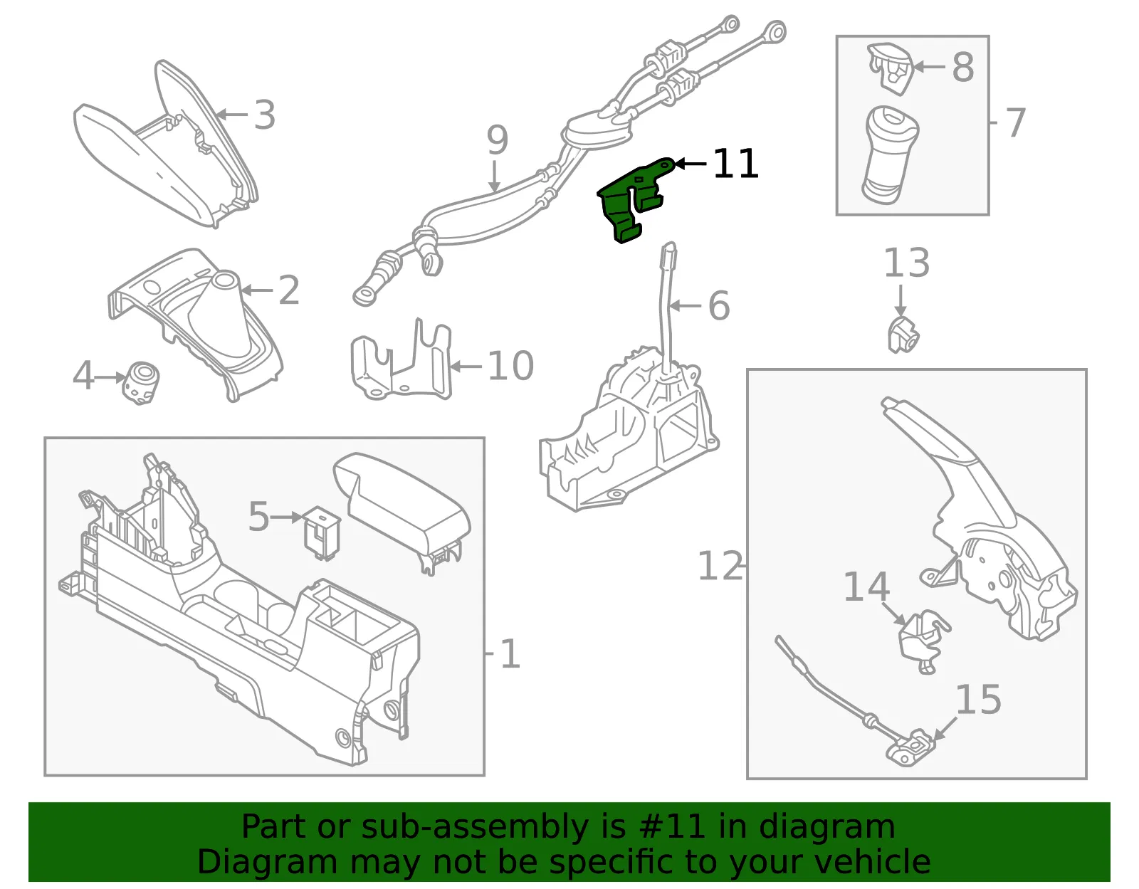 Manual Transmission Shift Cable Bracket - Nissan (34448-5EE1A) - view 2