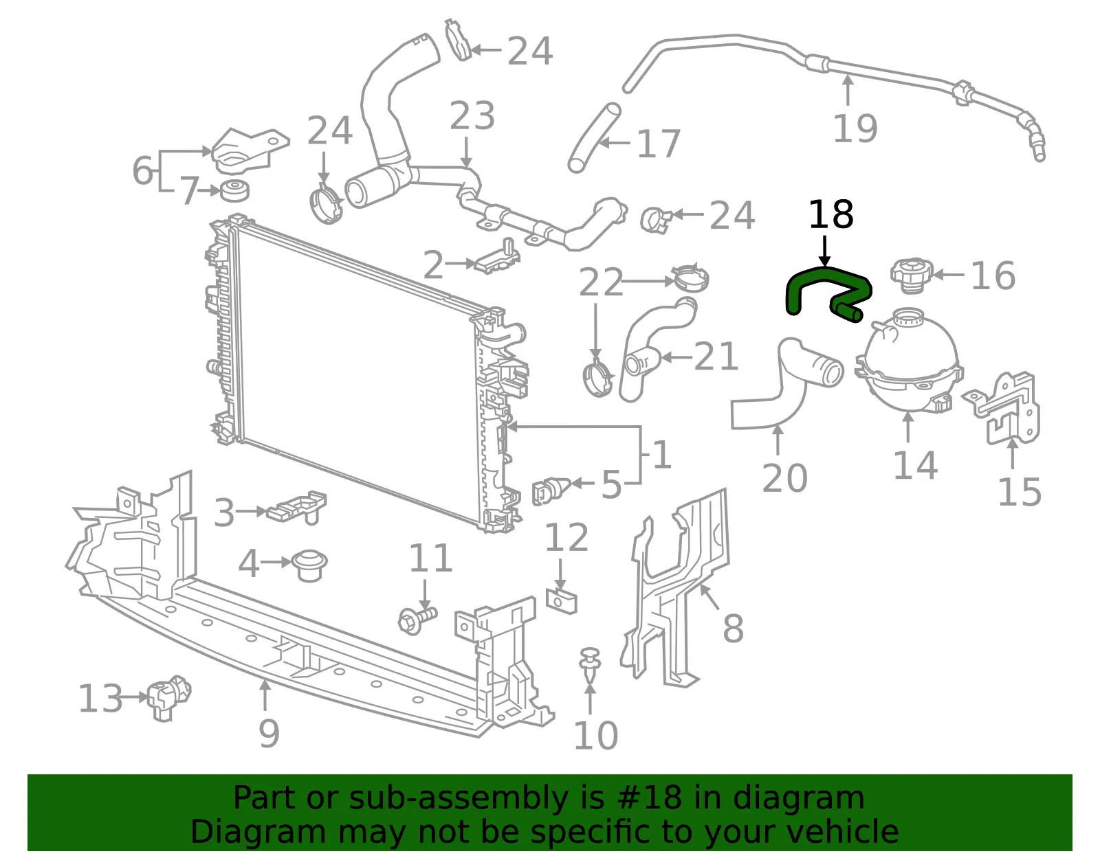 Engine Coolant Air Bleed Hose - GM (39118000) - view 3