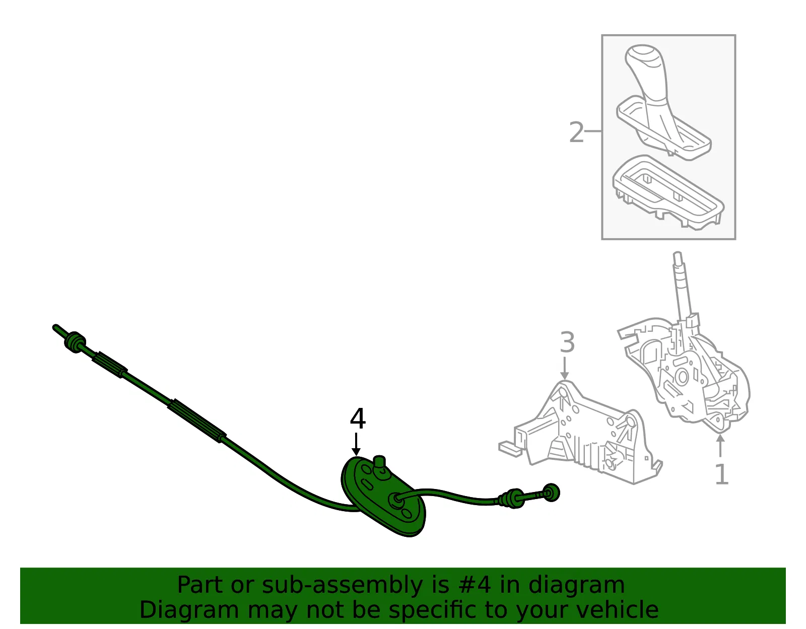 Automatic Transmission Range Selector Lever Cable - GM (42690729) - view 6