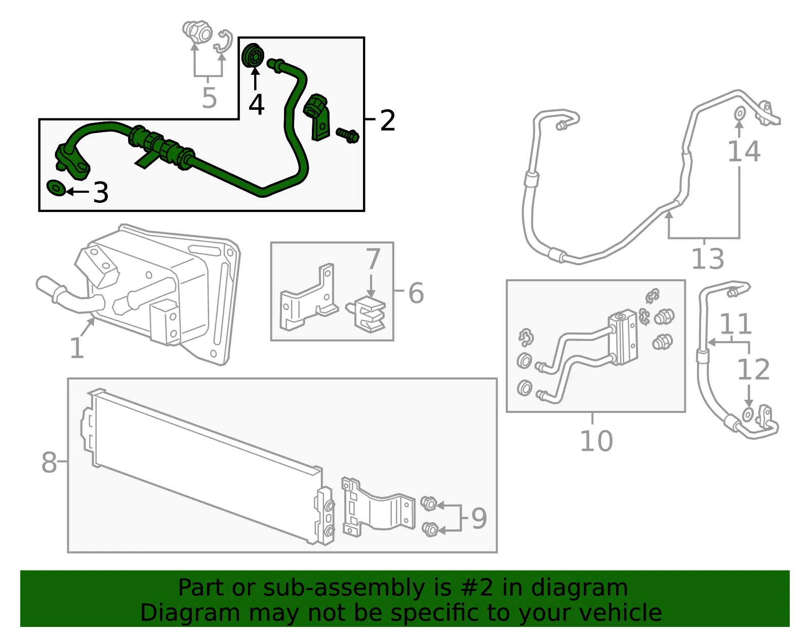 Automatic Transmission Oil Cooler Hose Assembly - GM (42896222) - view 5
