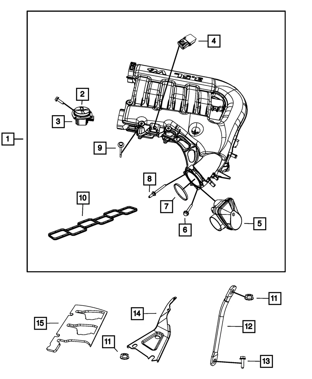 Intake Manifold Plenum - Mopar (4591863AM) - view 5