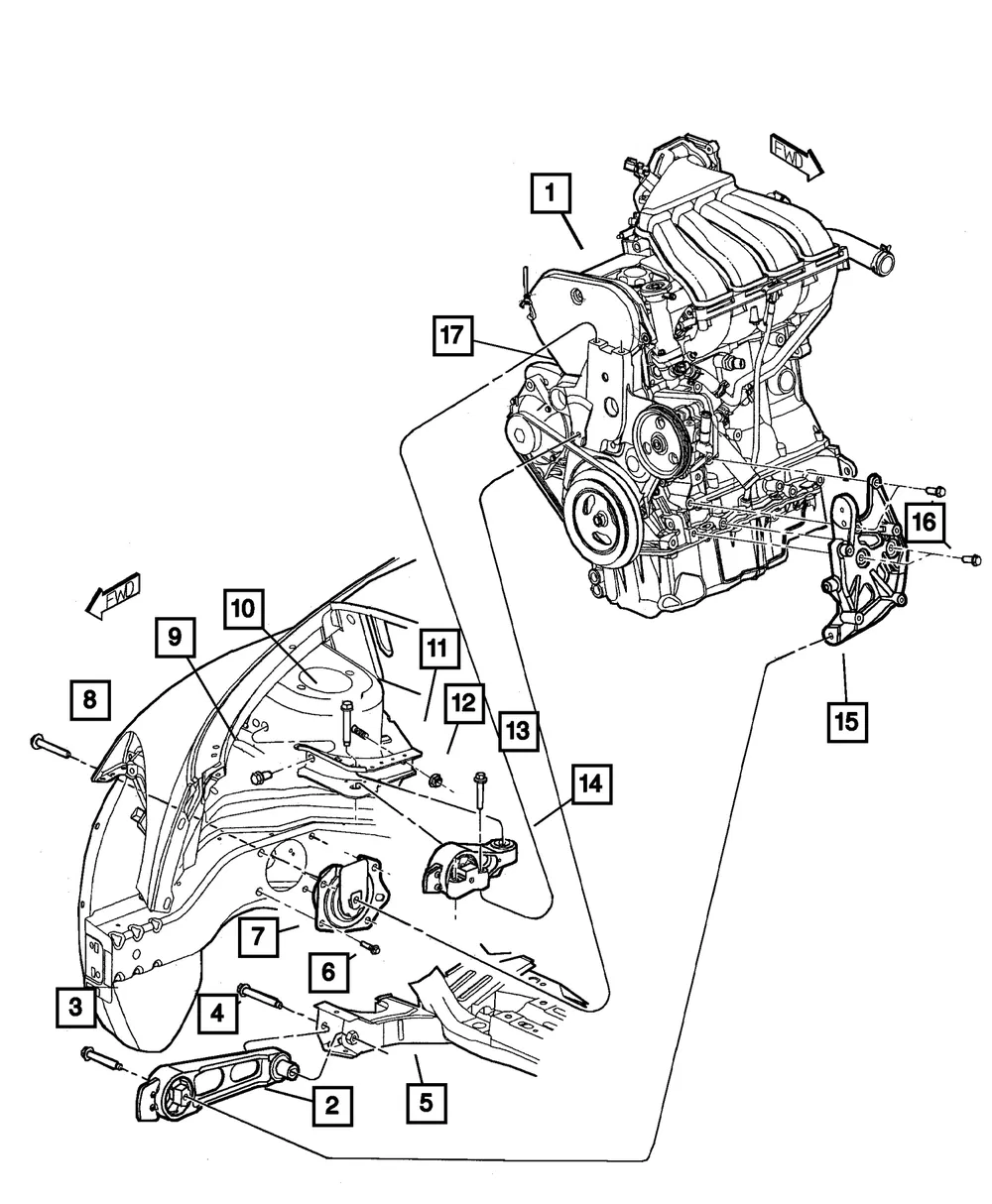 Engine Mount Support - Mopar (4668902ad) - view 3
