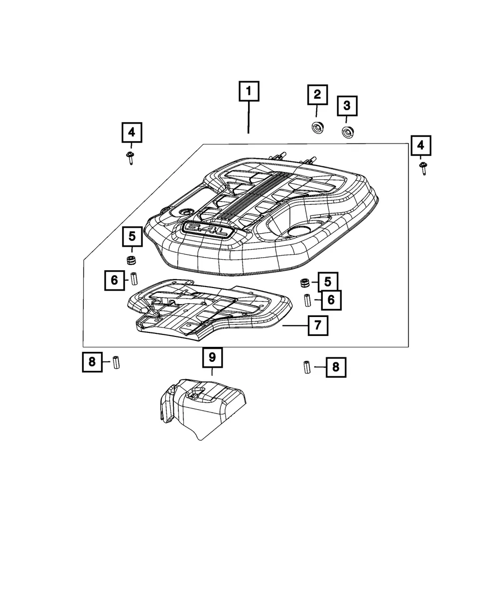 Engine Cover - Mopar (4861784ab) - view 3