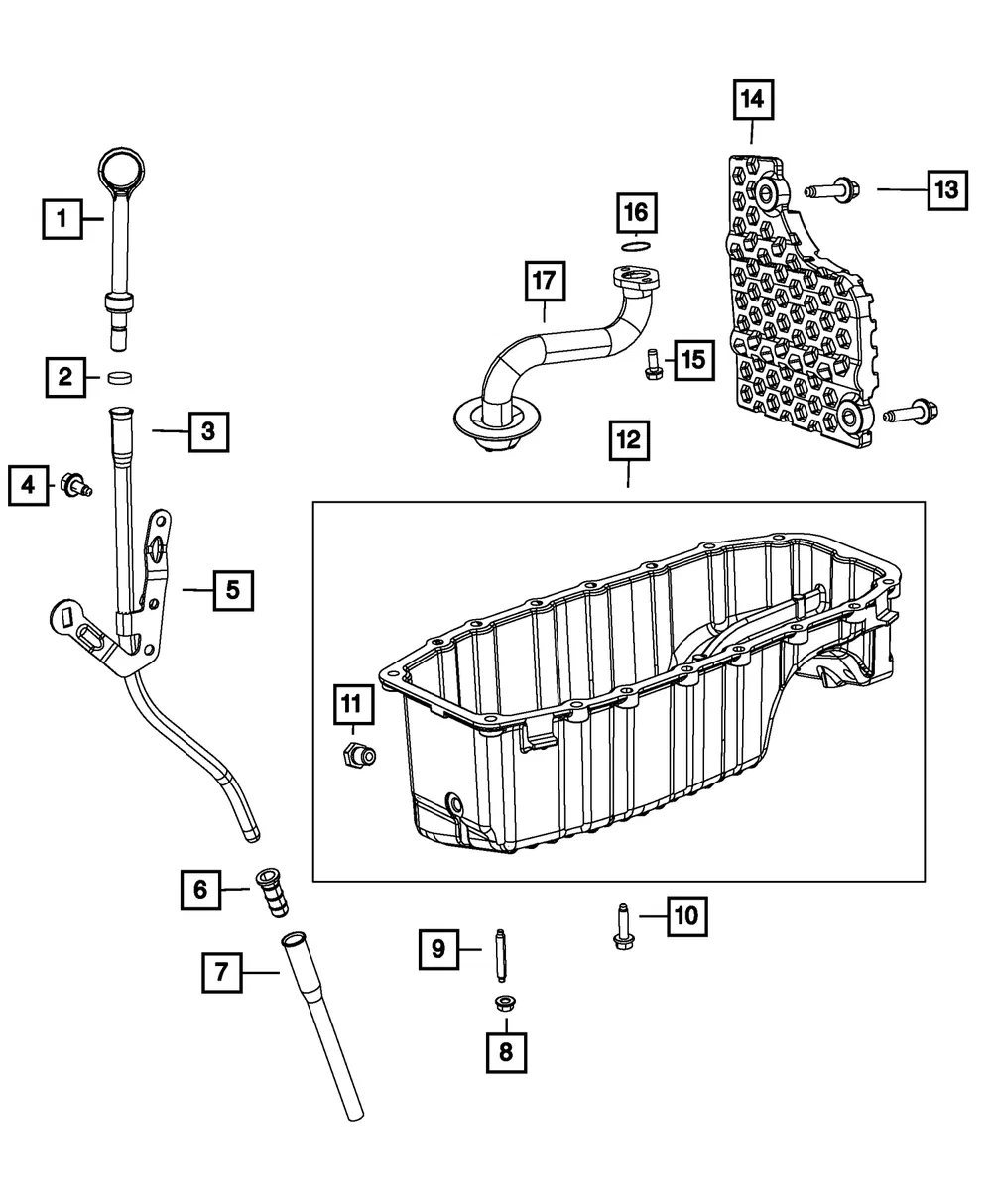 Engine Oil Indicator Tube, Lower - Mopar (4893005ab)