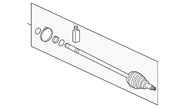Axle Assembly - Driver's Side (LH) - Kia (49500-4C700)