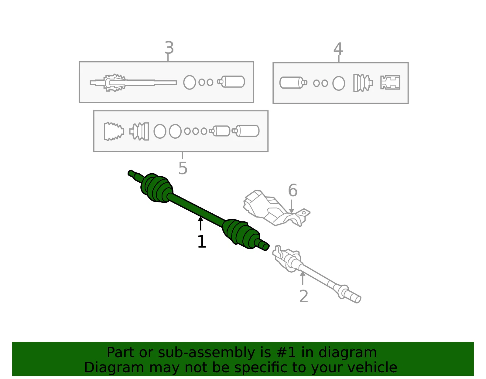 Axle Assembly - Driver's Side (LH) - Kia (49501-1D500) - view 2