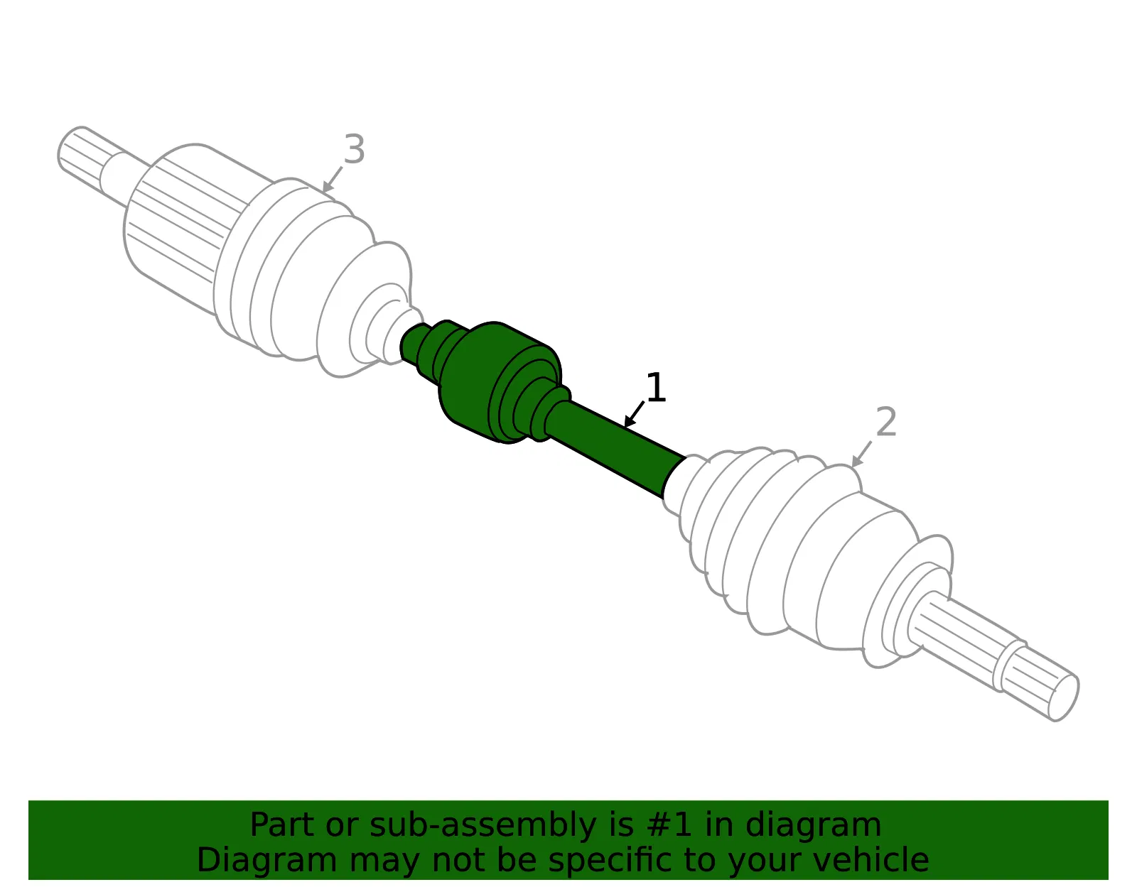 Axle Assembly - Driver's Side (LH) - Kia (49501-2F211) - view 2