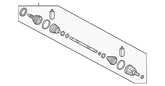 Axle Assembly - Passenger Side (RH) - Kia (49501-J5300)