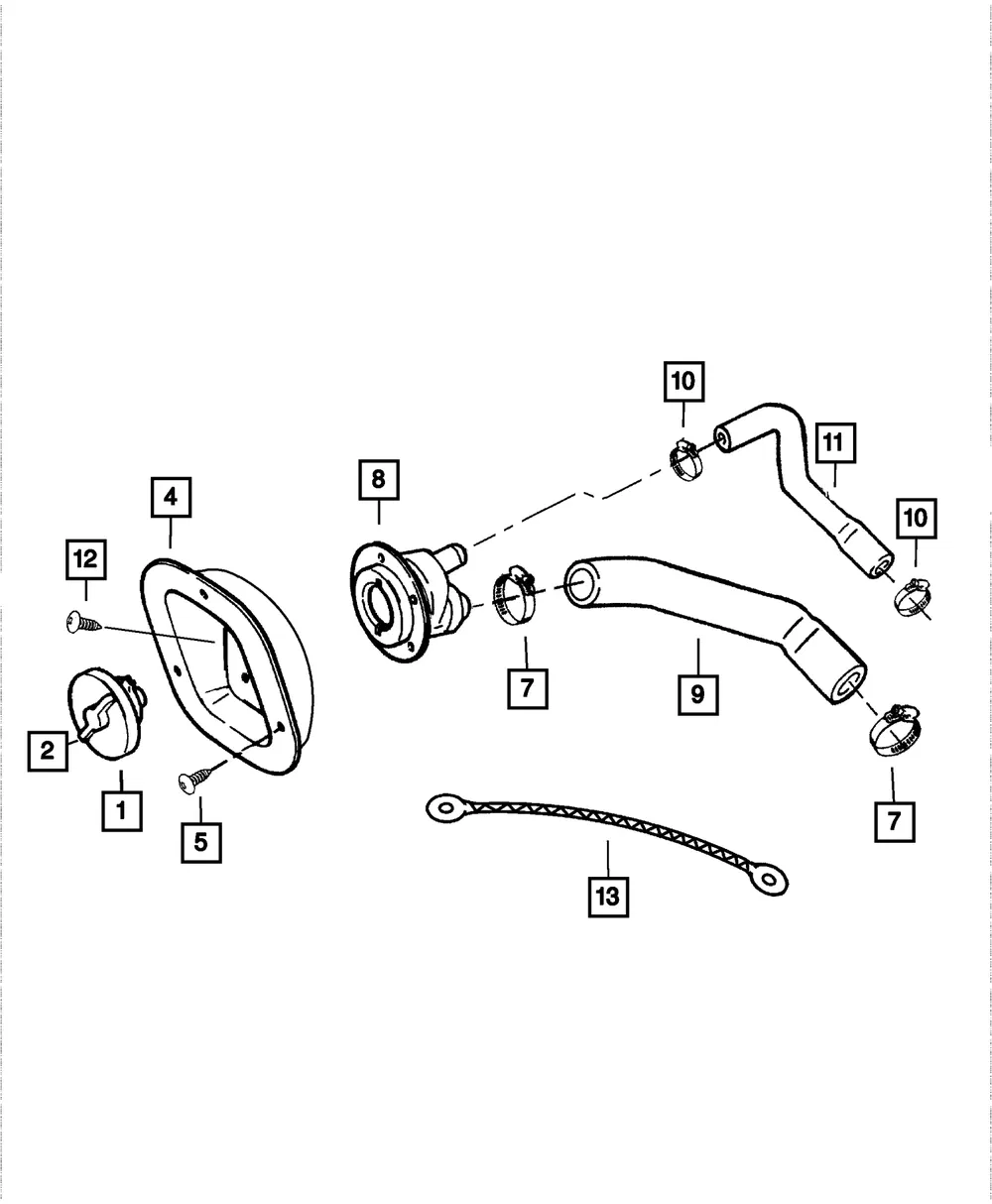 Fuel Tank Locking Cap Kit - Mopar (5016763AE) - view 2