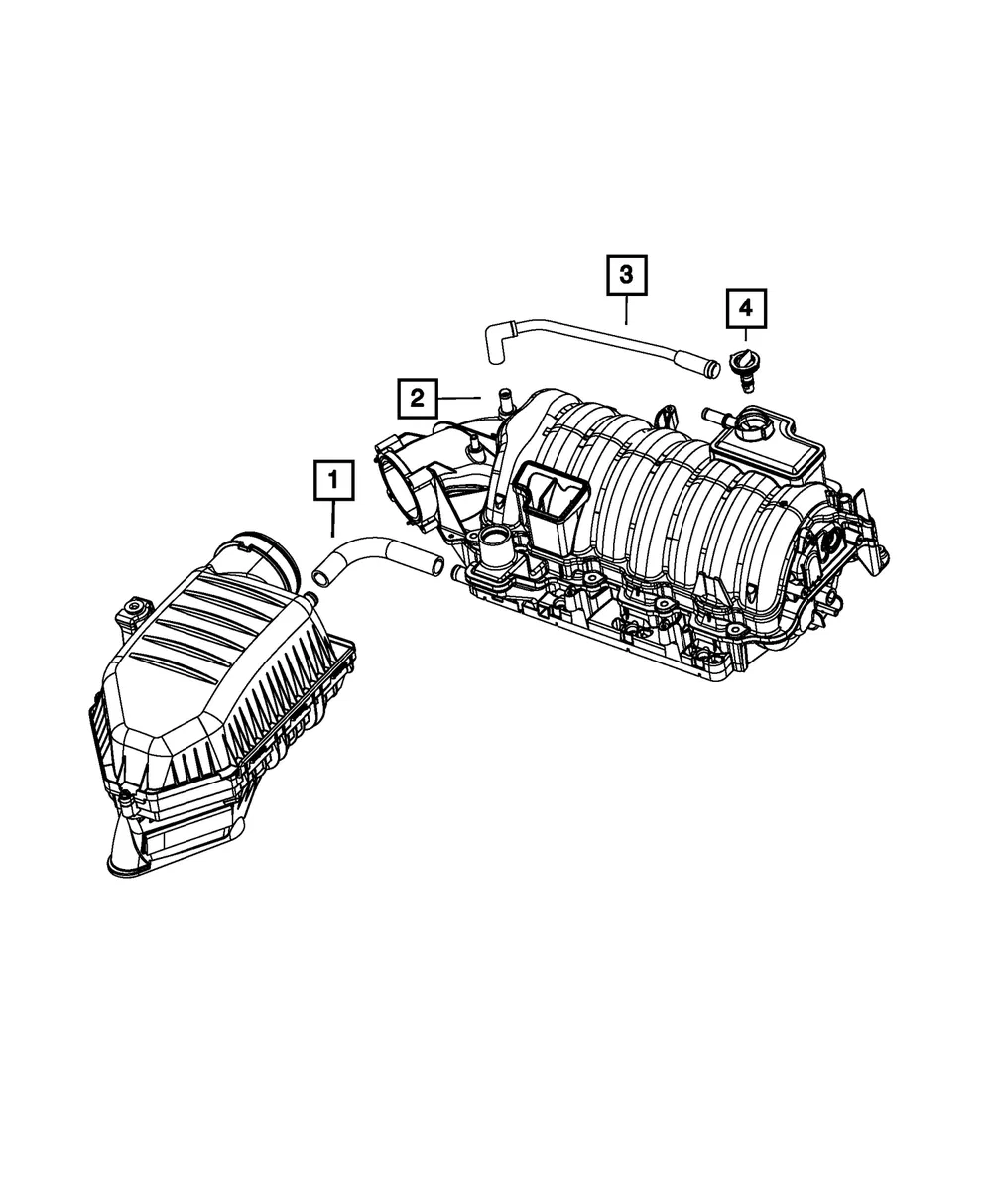 PCV Valve To Intake Manifold Hose - Mopar (5038500AB) - view 4