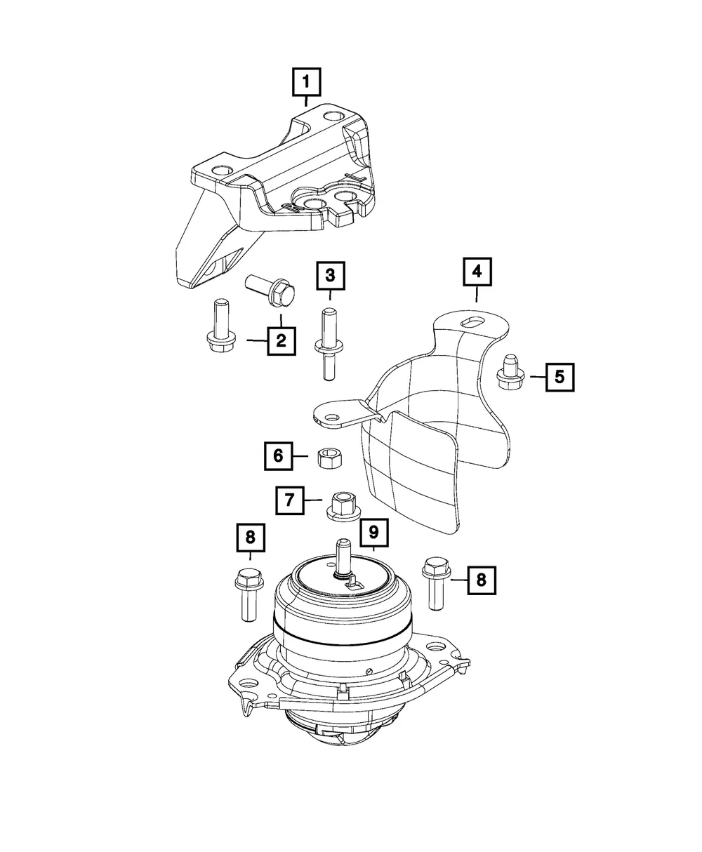 Engine Mount Isolator, Right Side - Mopar (5038667AB) - view 5