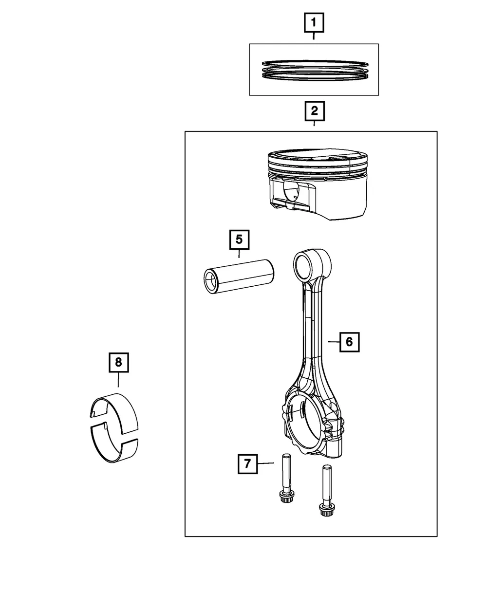 C-Size Piston Pin And Rod - Mopar (5048641aa)