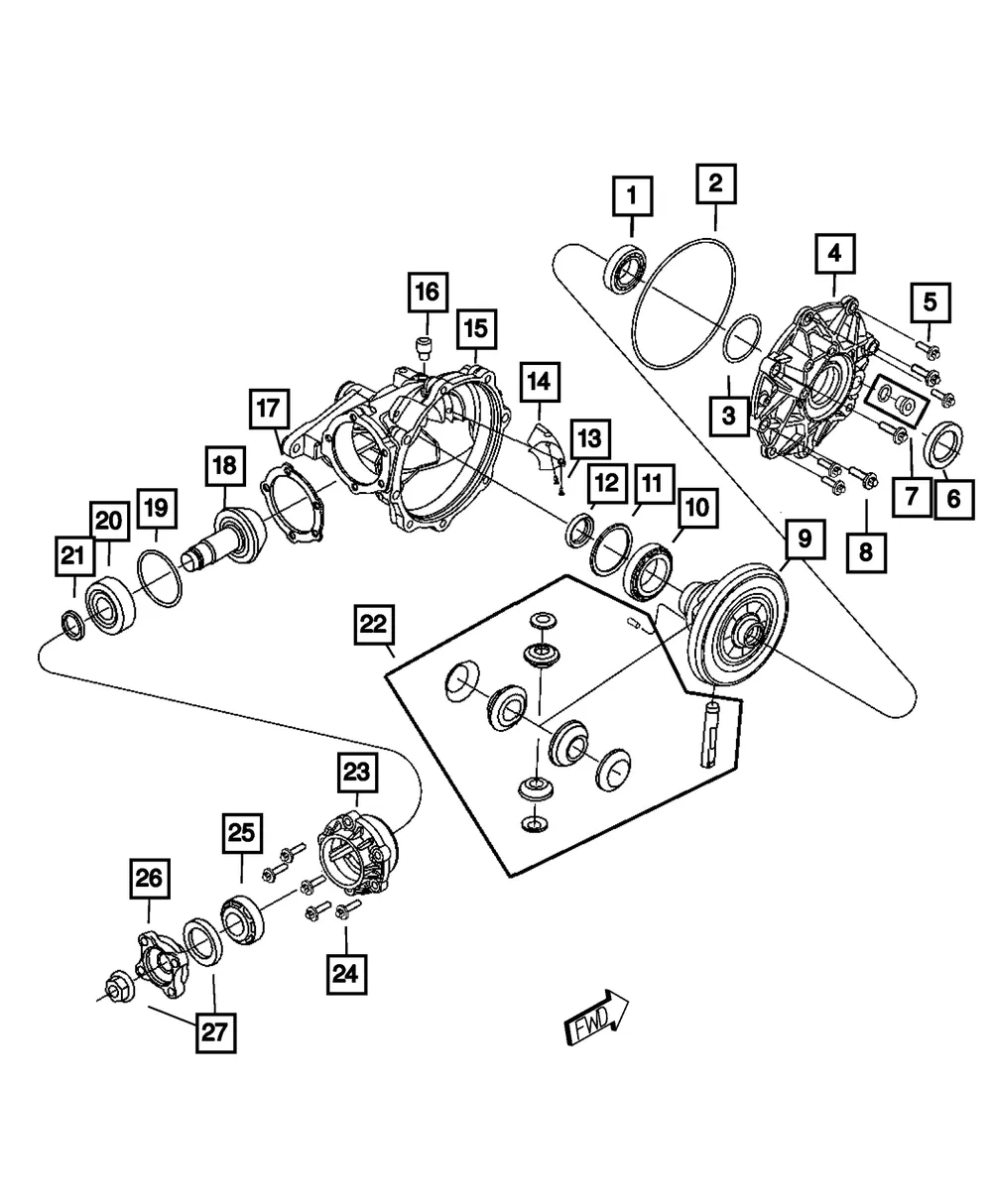 Differential Bearing Retaining Ring/Shim - Mopar (5161749aa)