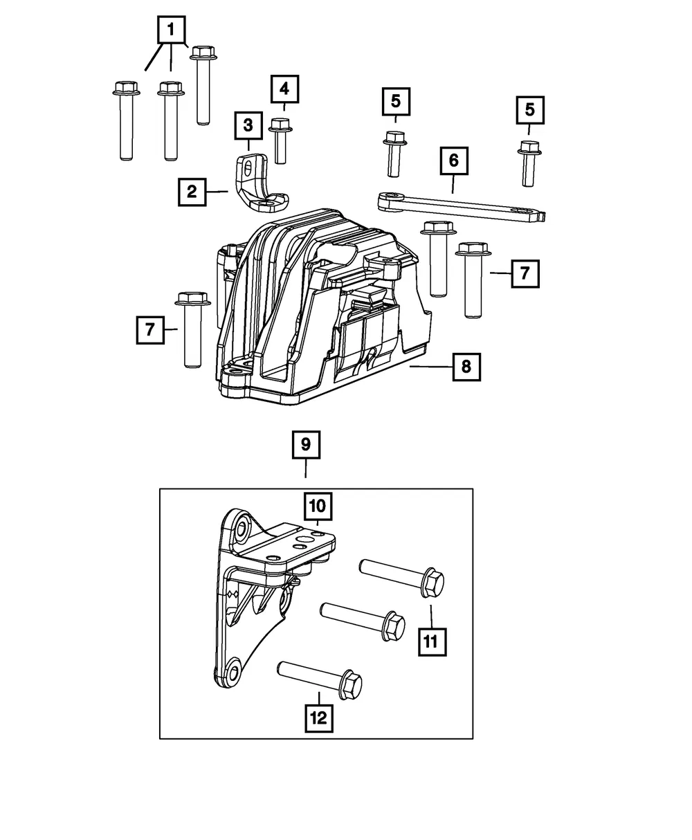 Engine Mount Bracket, Right Side - Mopar (5171058ae)
