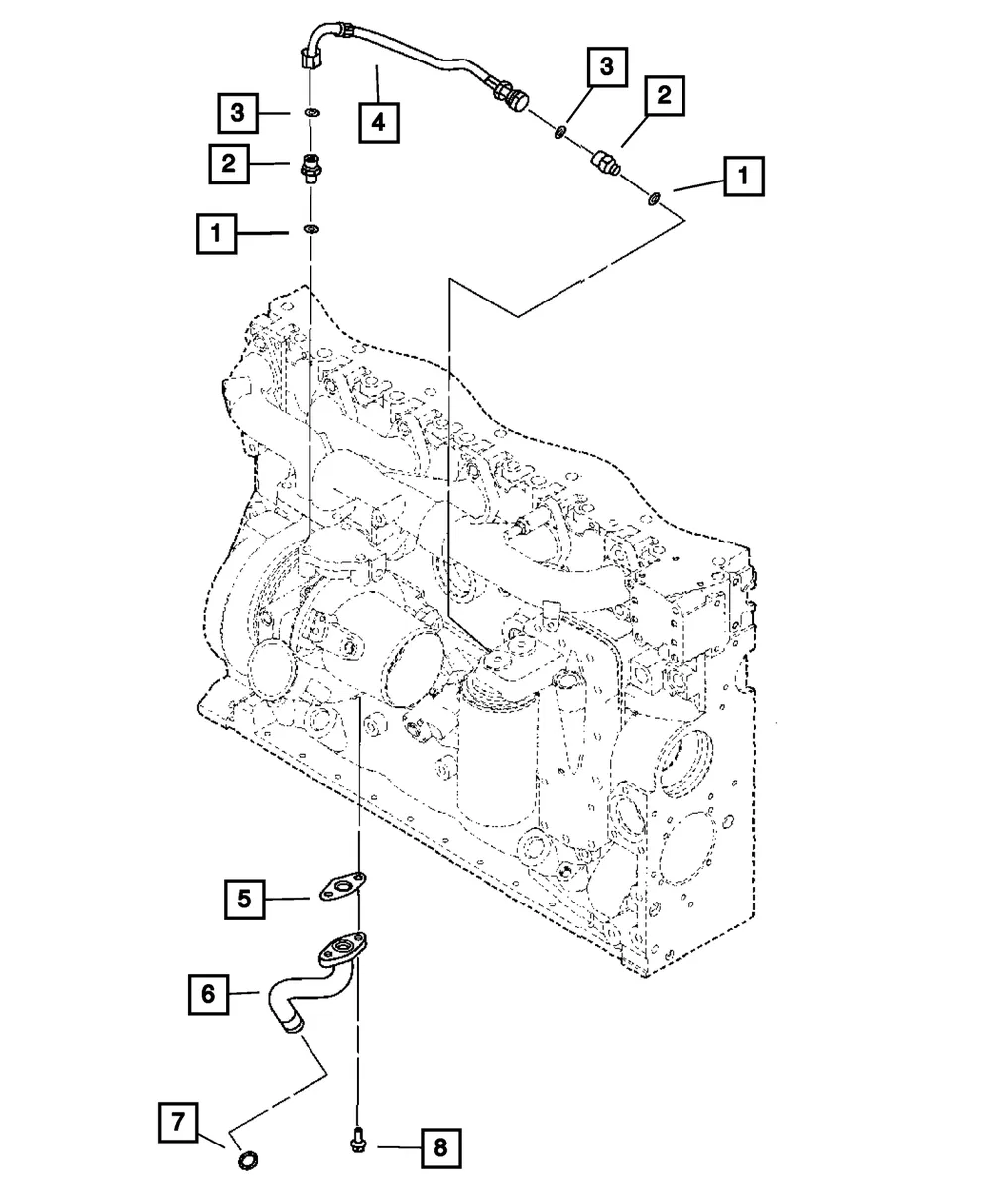 Turbo Oil Drain Pipe Gasket - Mopar (5183354AB) - view 9