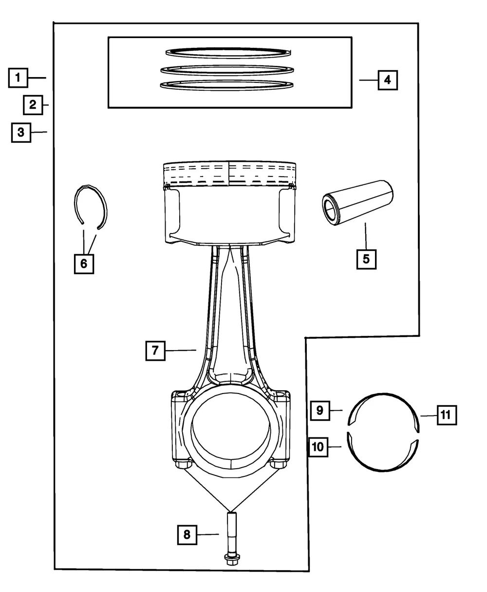 C-Size Piston Pin And Rod - Mopar (5191342aa)