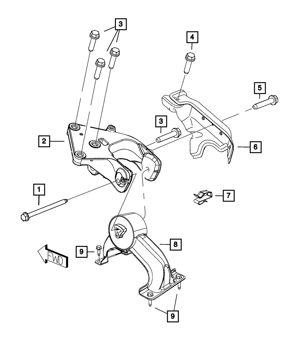 Engine Mount Isolator, Rear - Mopar (5273893AF) - view 8