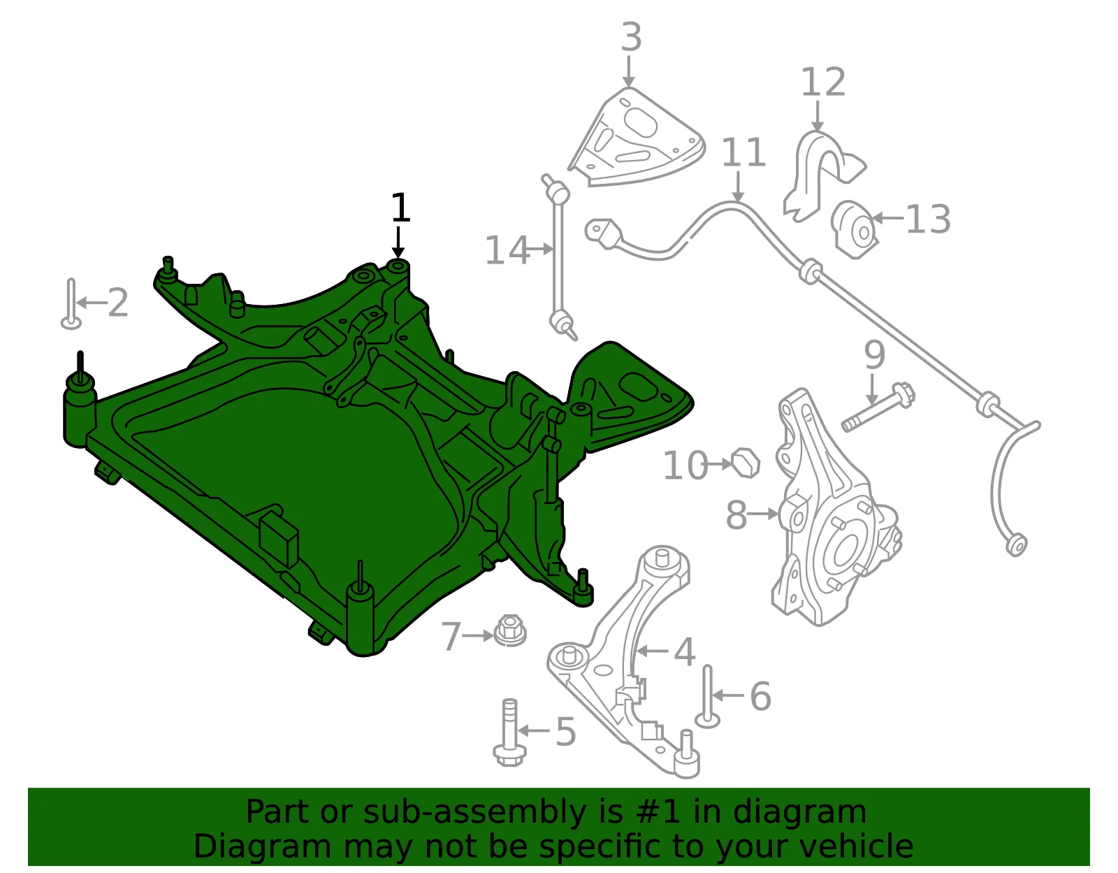 Engine Cradle - Nissan (54400-9HS0B) - view 3