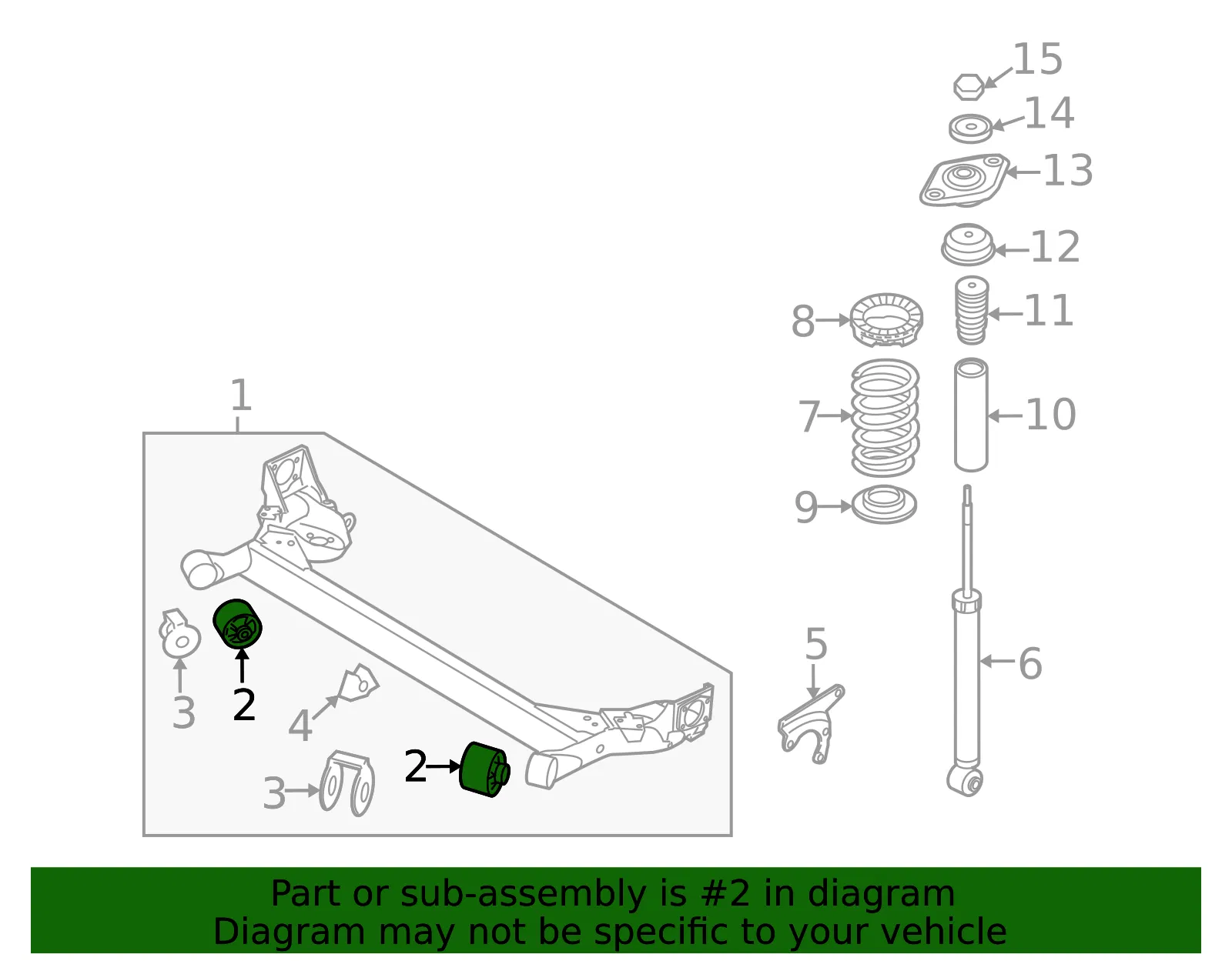 Axle Beam Outer Bushing - Kia (55160-1E000) - view 2