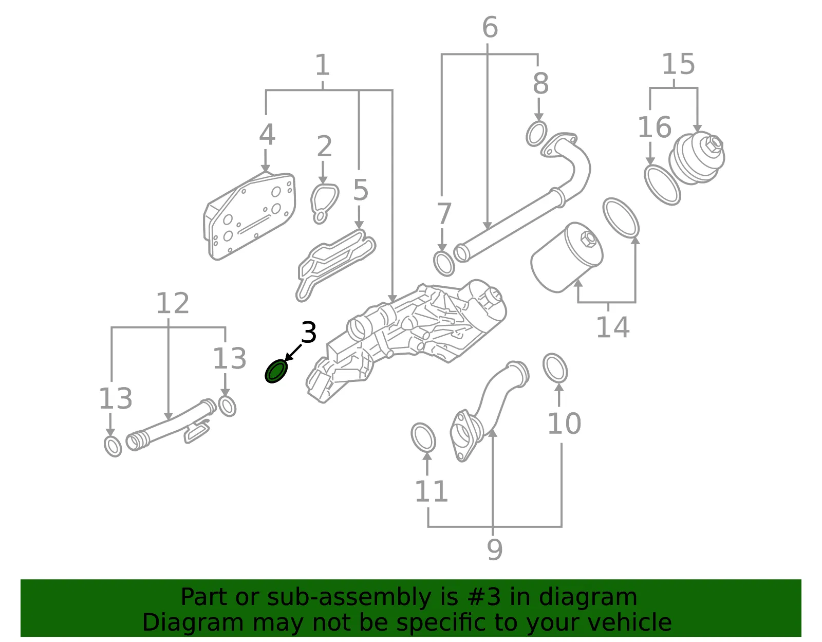Engine Oil Cooler Seal - ACDelco (55353319) - view 3