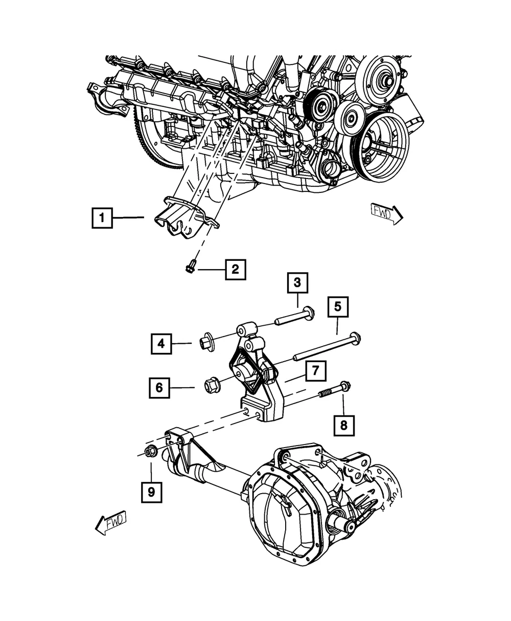 Engine Mount Bracket, Right Side - Mopar (55366770ae) - view 3
