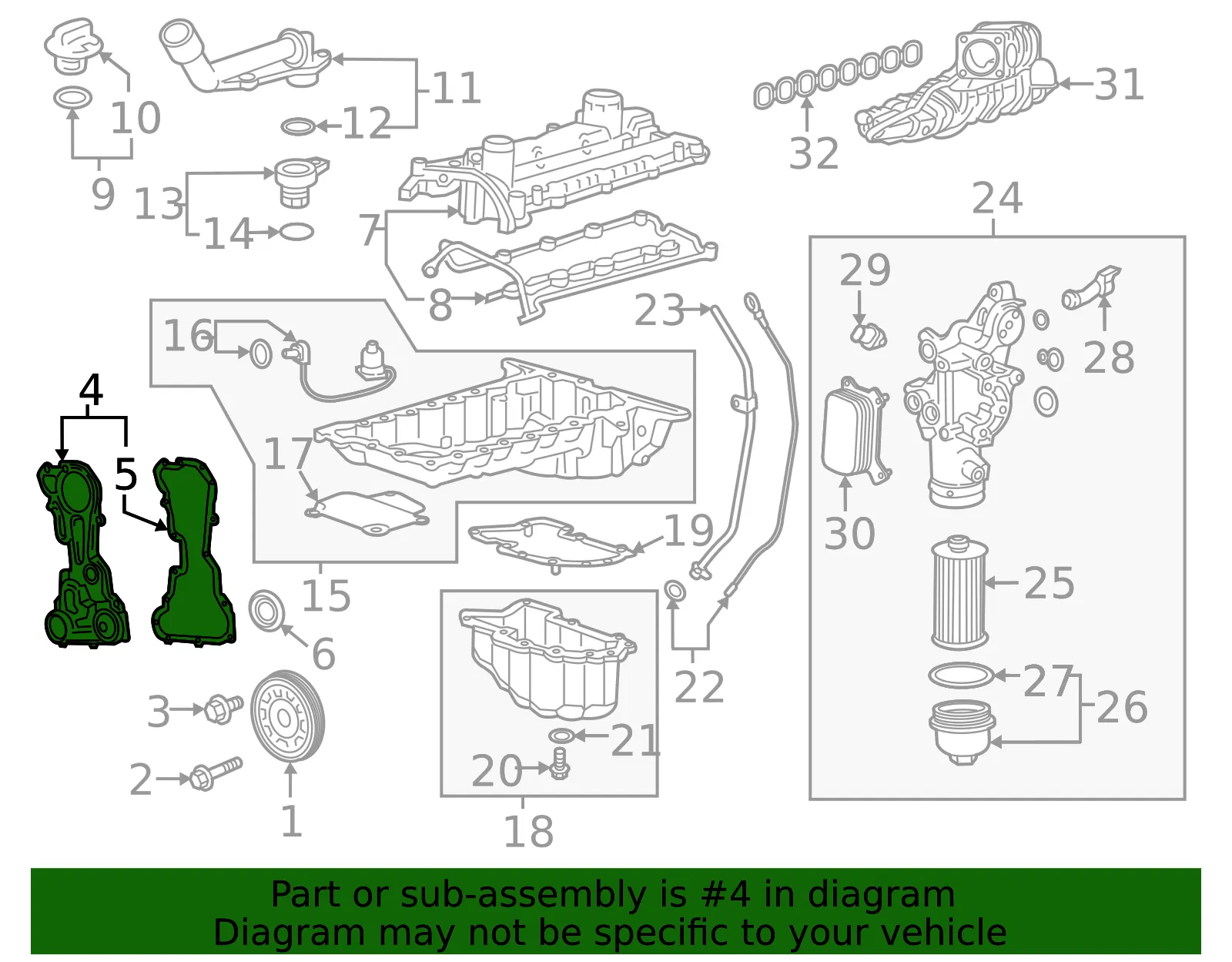 Front Engine Cover - GM (55489569) - view 4