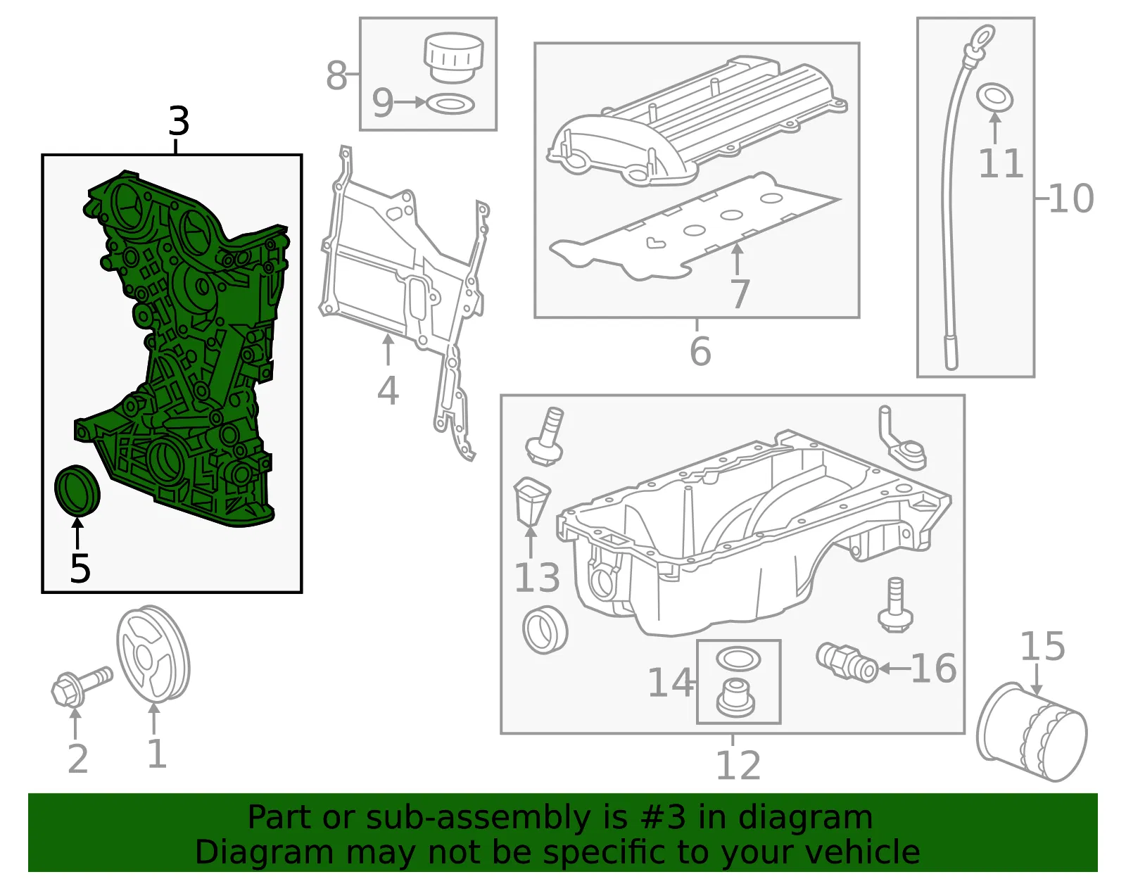Front Engine Cover - GM (55581013) - view 8