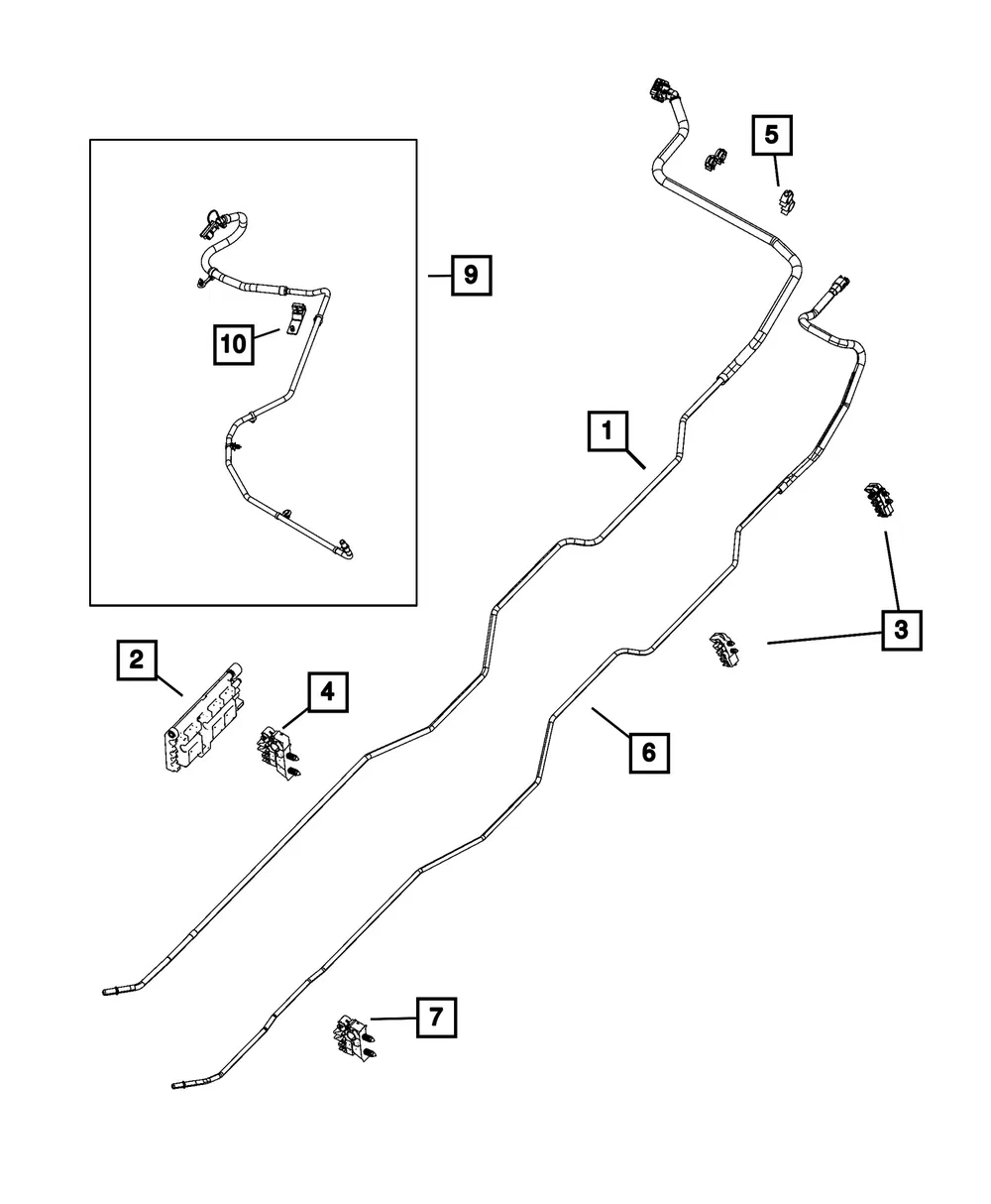 Fuel Supply And Return Tube - Mopar (57009654AA)