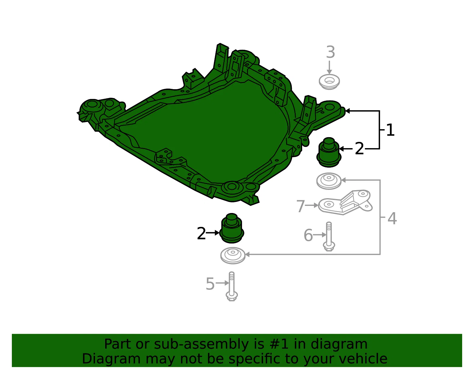 Engine Cradle - Kia (62405-1F050) - view 2