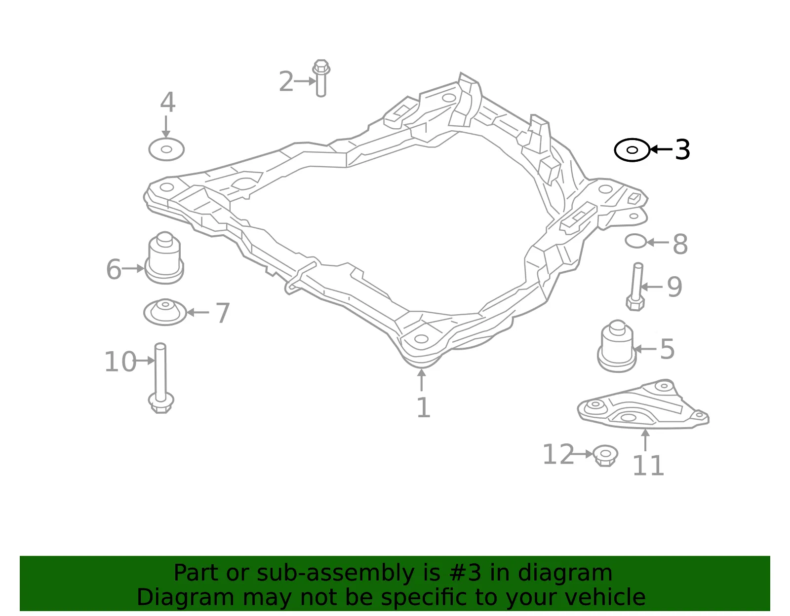 Engine Cradle Stopper - Kia (62472-2D000) - view 2