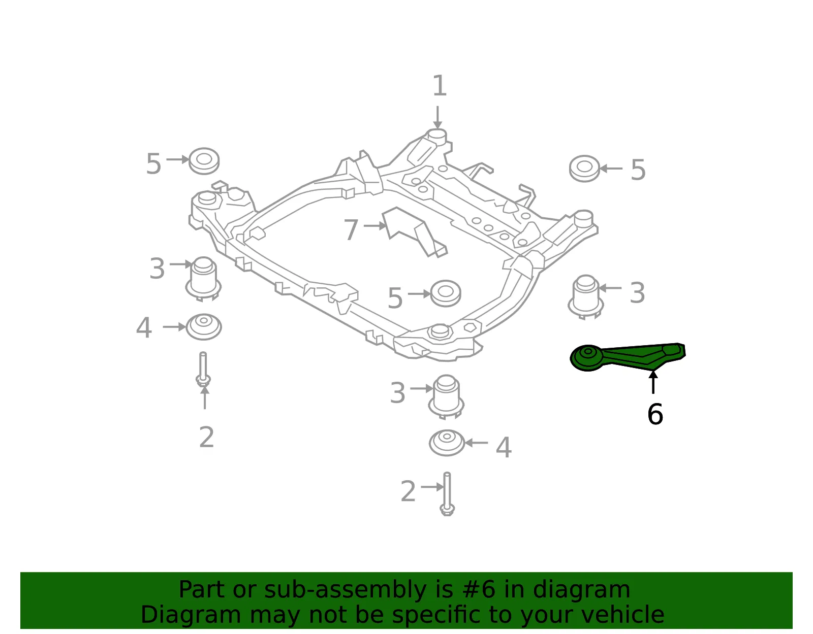 Engine Cradle Stay - Passenger Side (RH) - Kia (62477-2G000) - view 2