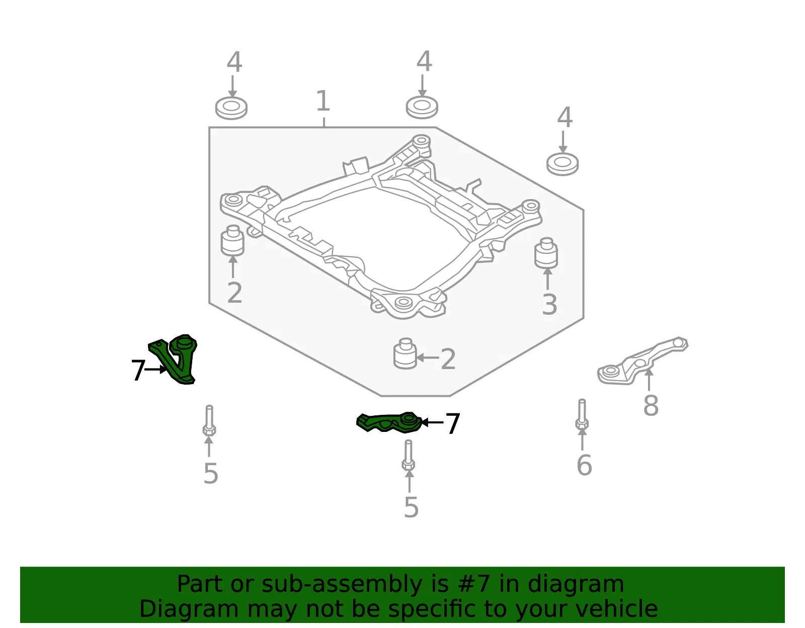 Engine Cradle Front Bracket - Passenger Side (RH) - Kia (62477-4D001) - view 2